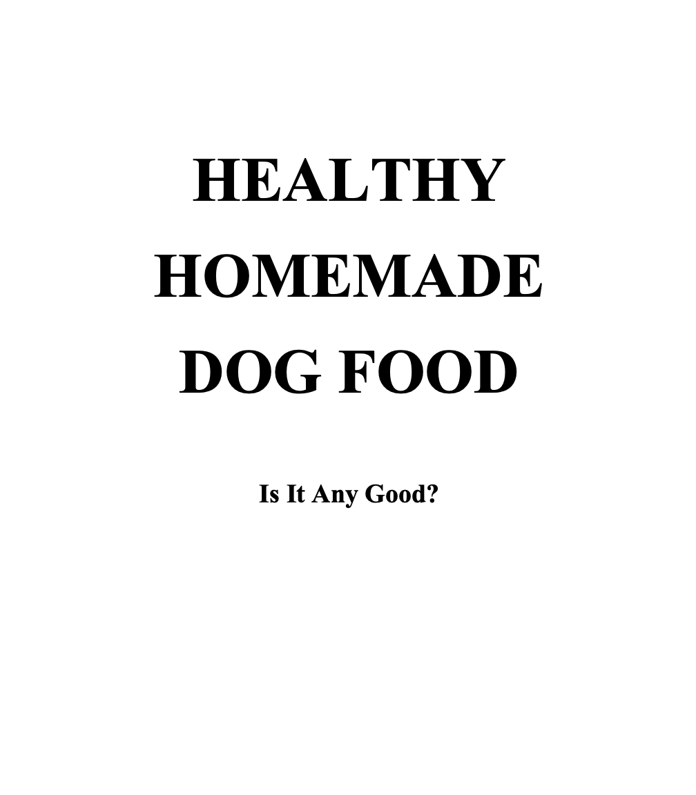 HEALTHY HOMEMADE DOG FOOD